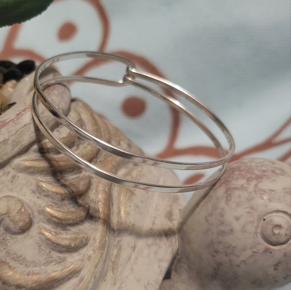 Sterling Silver Bangle Stacking Bracelet - Picture 3 of 6